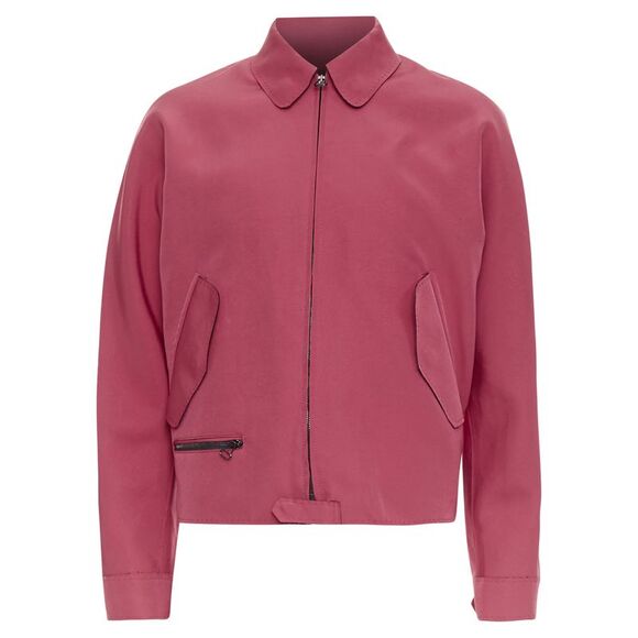 LANVIN red triacetate flap pocketed biker style bomber jacket FR46 S